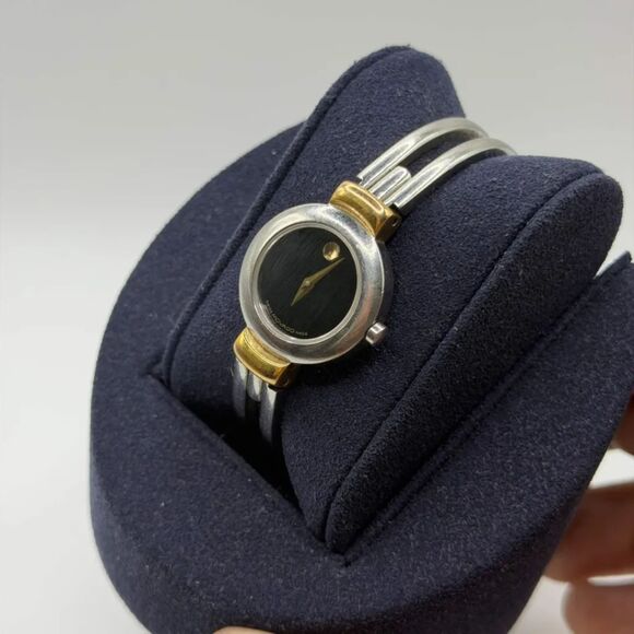 Authentic Vintage Movado Harmony Black Dial Two Tone Women\'s Watch 97.A1.809A main image 4